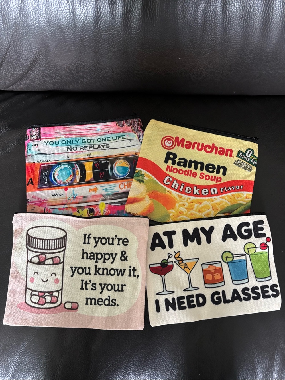 Graphic Novelty Zipper Cosmetic Bag Pouch - Pick 1 (Buy Now)